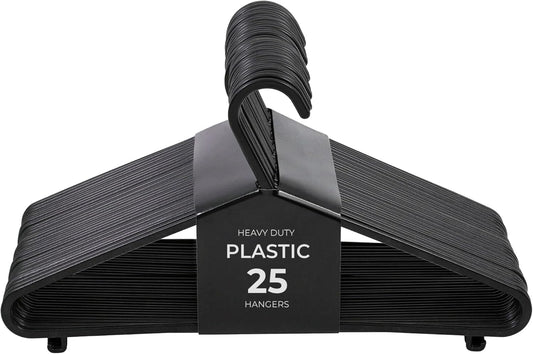 Roe Tenpo Black Coat Hangers - 25 Pack